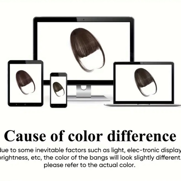 7 PIECE BUNDLE BOX Hair topper, Hair Bangs and messy buns all brand new! - Picture 16 of 16